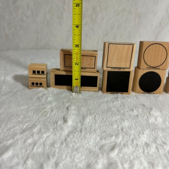 Stampin Up! 2003 Wood-Mounted Rubber Stamps - Set of 7 Simple Shapes 10 Piece - Picture 5 of 8